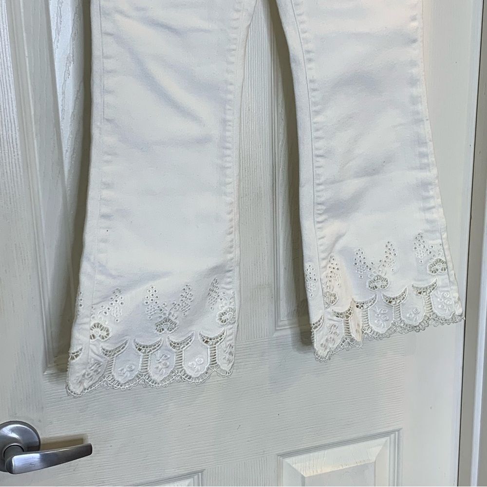 Anthropologie Pilcro High-Rise Cropped Flare Jeans White Size 26 - Picture 7 of 12